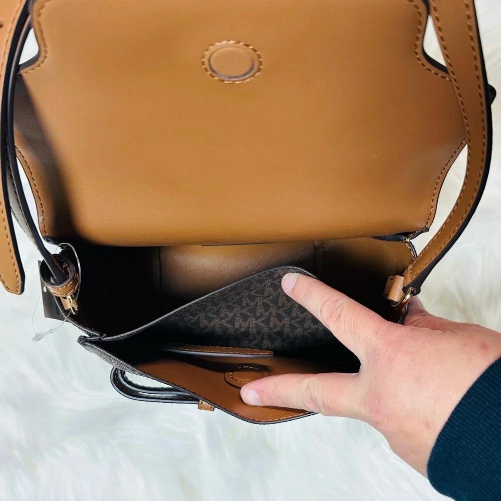 Michael Kors Tan and Brown Crossbody Bag - Picture 8 of 11